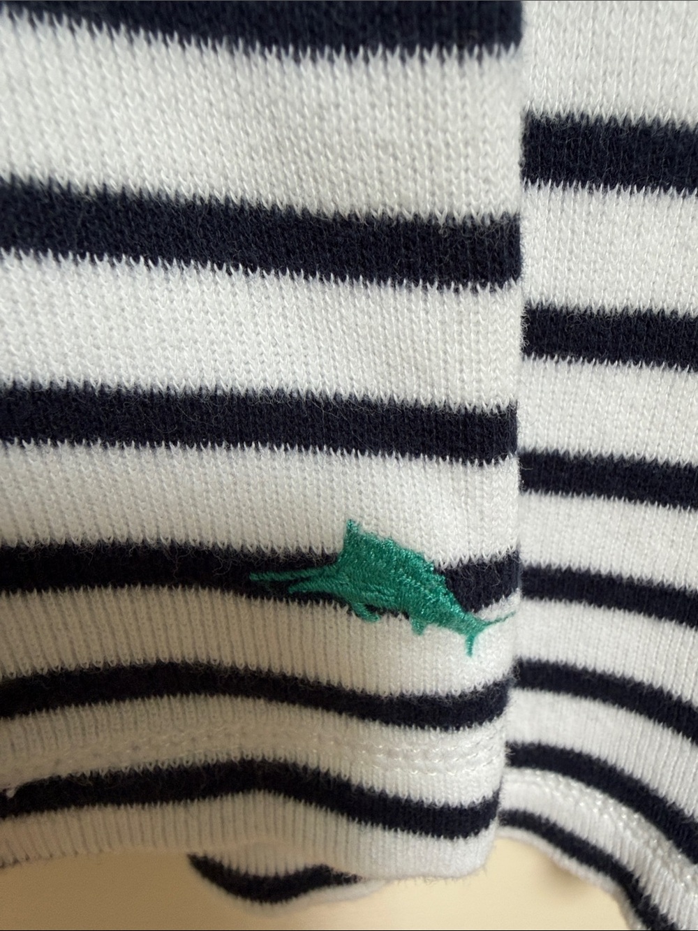 Tommy Bahama sz XS White navy striped half zip sweater - nautical & warm! - Picture 8 of 11